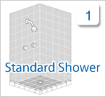 Click if you have a standard tiled shower recess